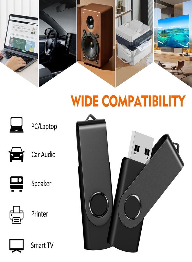 AreTop 2GB USB Flash Drive, AreTop 1 Pack USB 2.0 Thumb Drives Memory Stick Swivel Jump Drive for Home & Office Use (1 Pack 2GB, Black) - Image 5